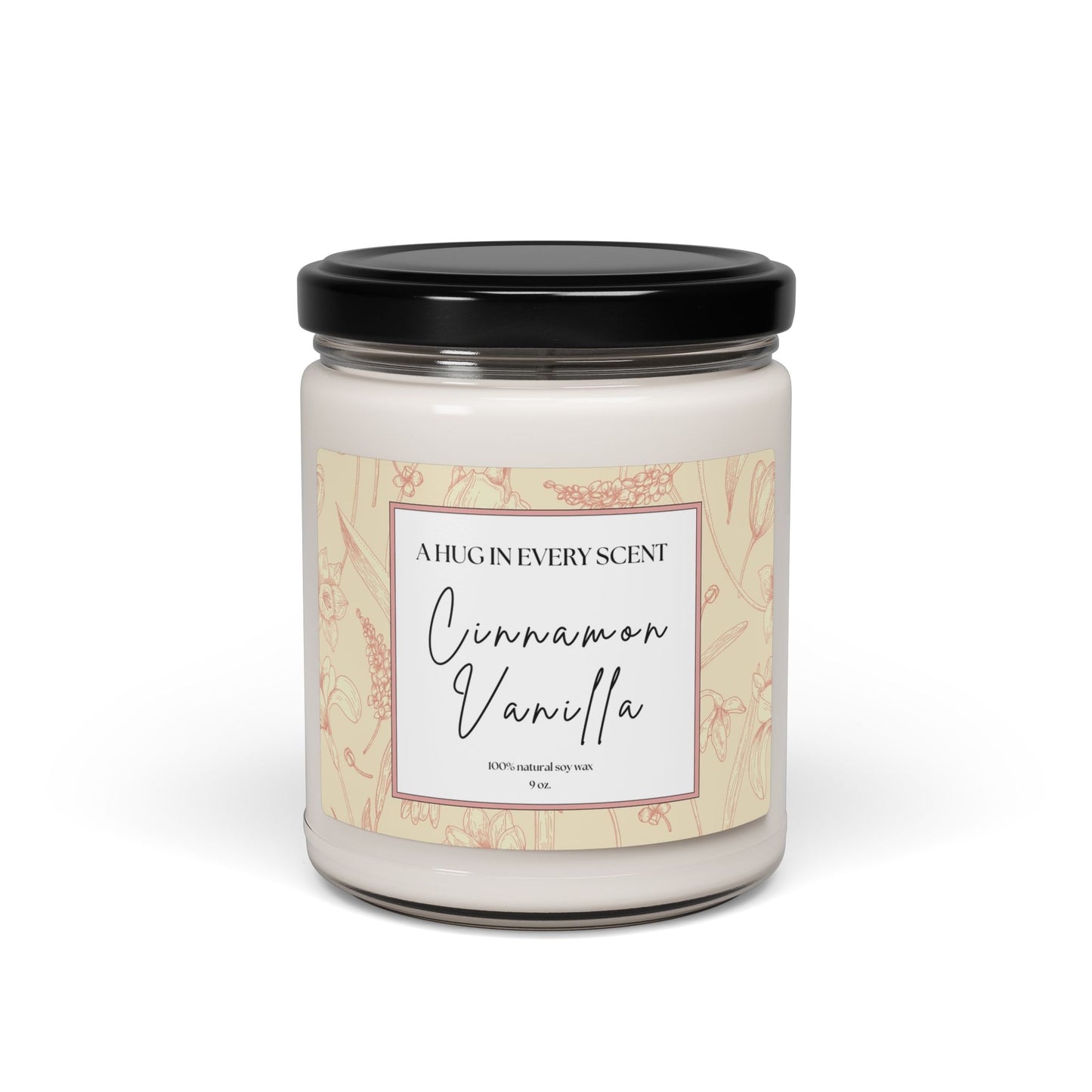 Cinnamon Vanilla Scented Soy Candle, Cozy Aromatherapy Gift, Home Decor, Relaxation Candle, Self-Care Essentials, Holidays