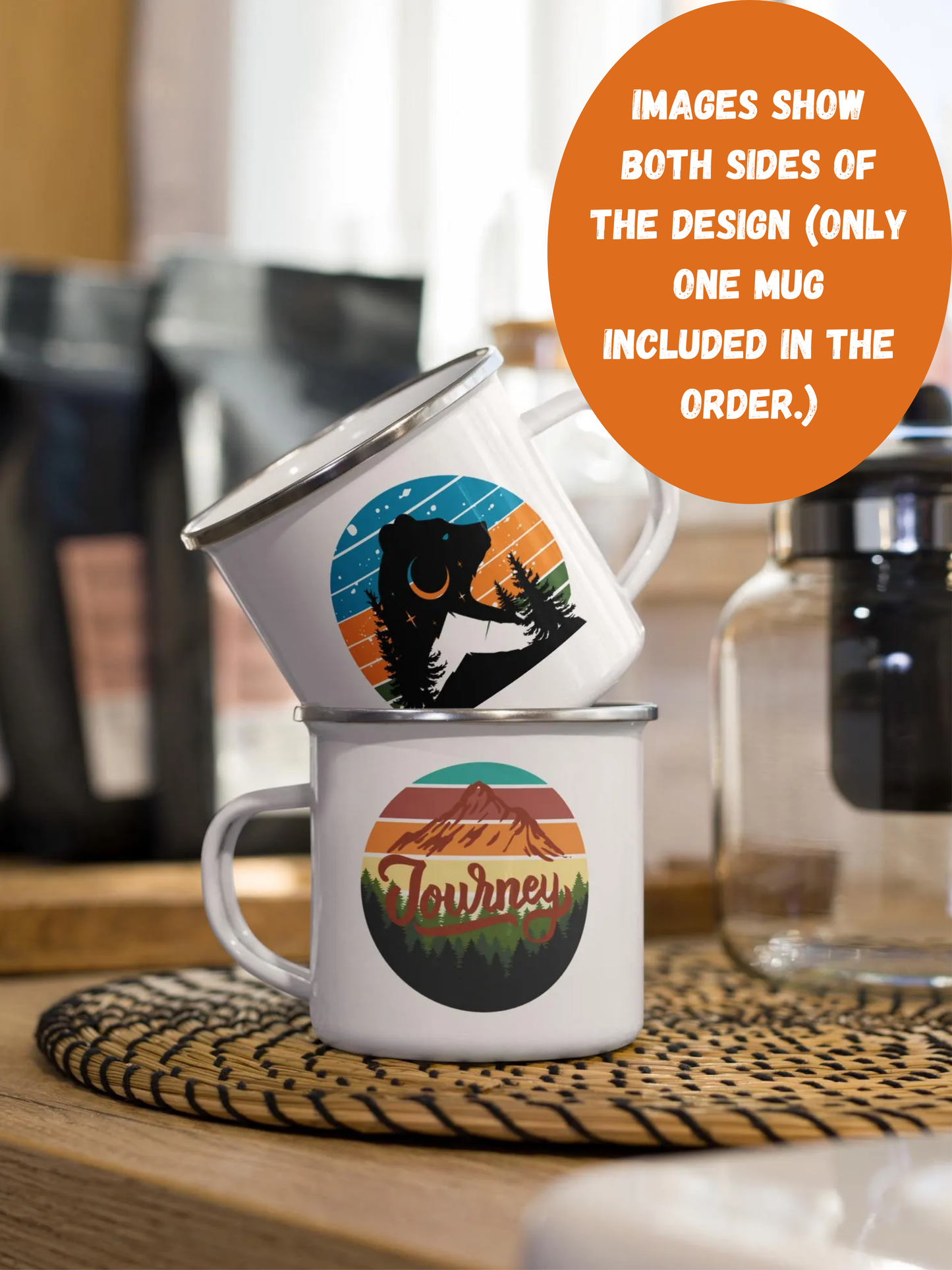 Classic Enamel Camping Mug: Lightweight, durable, and a nostalgic companion for all your outdoor adventures! Perfect for camping!