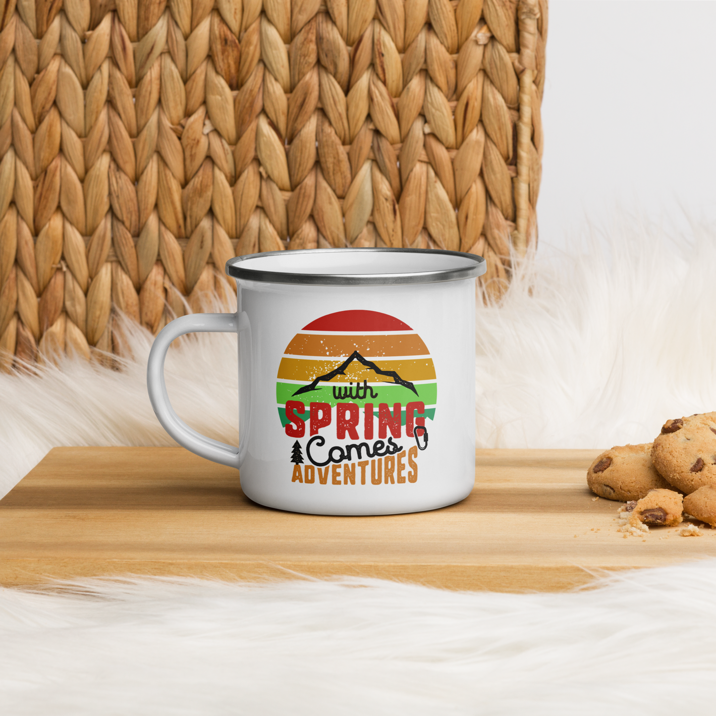 Classic Enamel Camping Mug: Lightweight, durable, and a nostalgic companion for all your outdoor adventures! Perfect for camping!