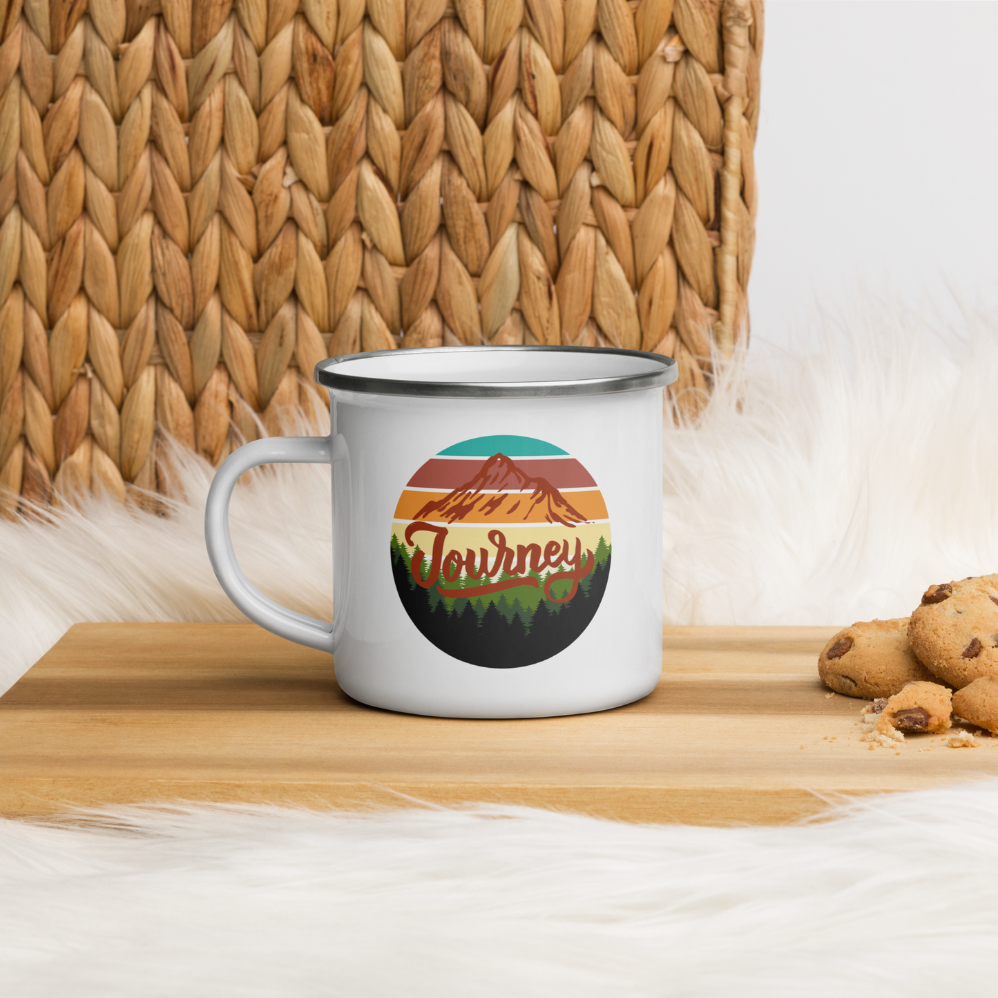 Classic Enamel Camping Mug: Lightweight, durable, and a nostalgic companion for all your outdoor adventures! Perfect for camping!