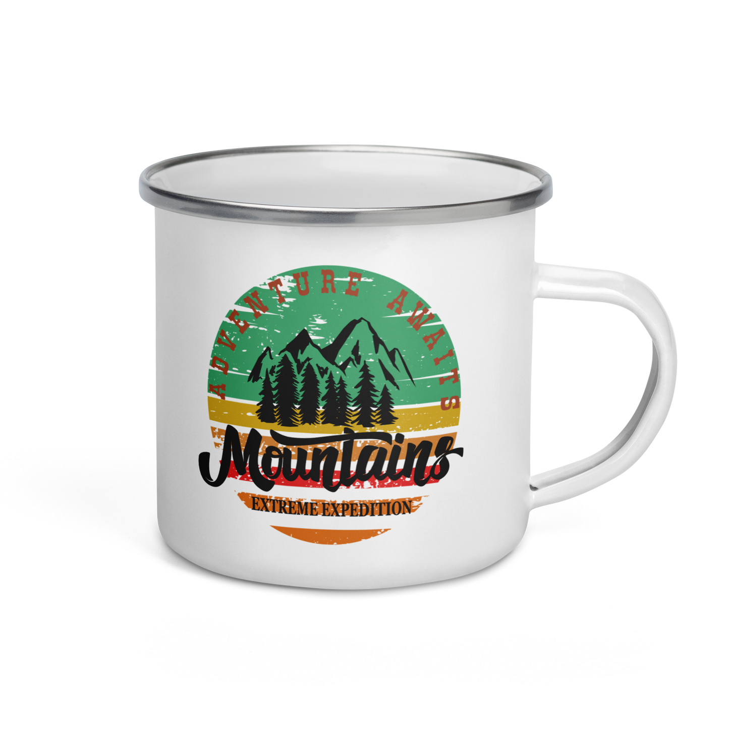 Classic Enamel Camping Mug: Lightweight, durable, and a nostalgic companion for all your outdoor adventures! Perfect for camping!