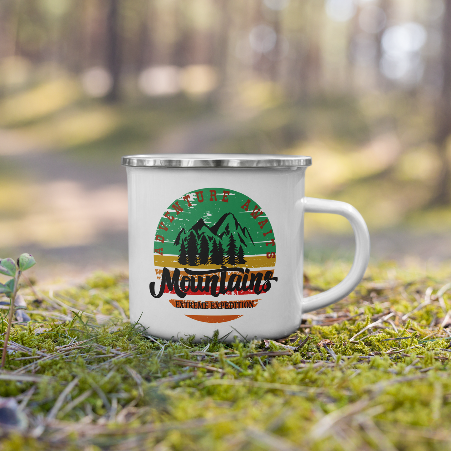 Classic Enamel Camping Mug: Lightweight, durable, and a nostalgic companion for all your outdoor adventures! Perfect for camping!