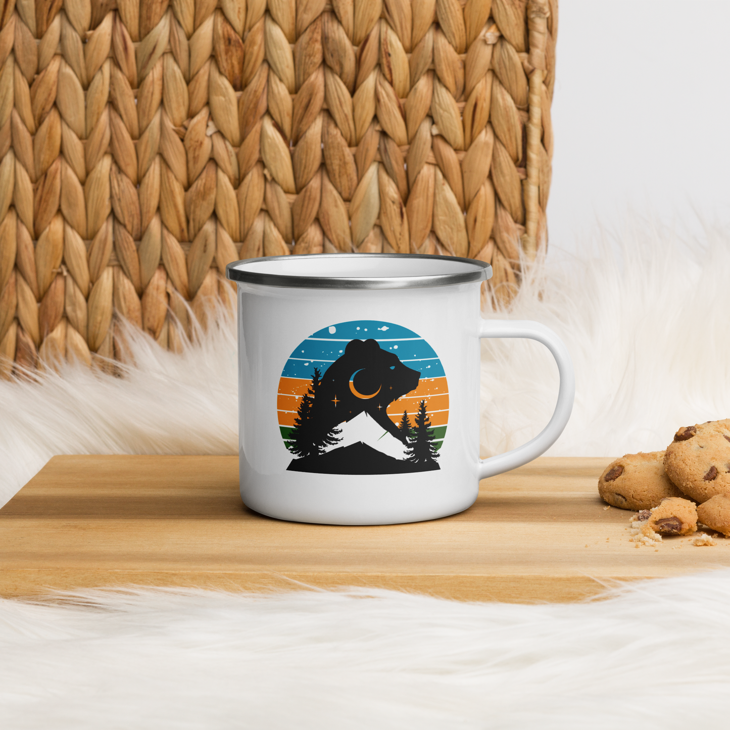 Classic Enamel Camping Mug: Lightweight, durable, and a nostalgic companion for all your outdoor adventures! Perfect for camping!