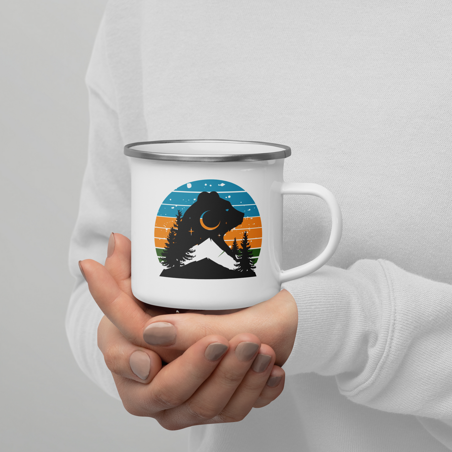 Classic Enamel Camping Mug: Lightweight, durable, and a nostalgic companion for all your outdoor adventures! Perfect for camping!